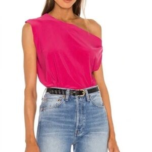 Norma Kamali Fuchsia Off the Shoulder Blouse